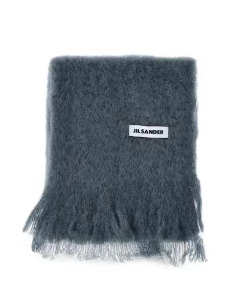Fular Jil Sander cu franjuri gri