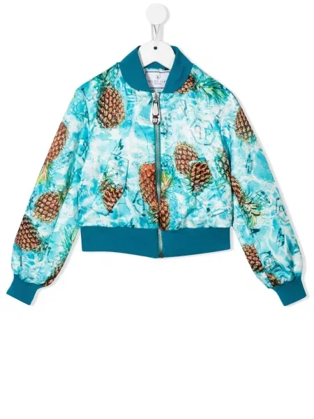 Kurtka bomber dziecięcy Philipp Plein niebieski