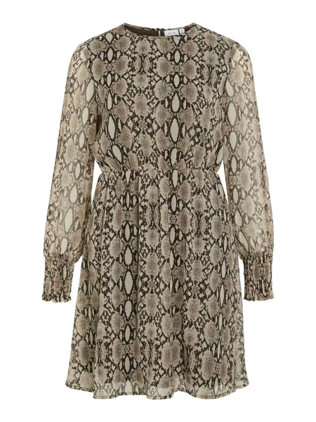 VILA Obleka VIFalia kapučino / svetlo rjava črna