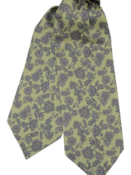 Cravată Elizabetta cu model floral cu imagine verde
