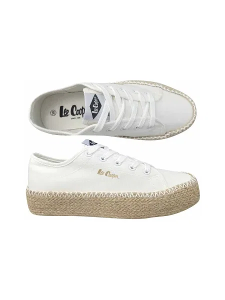 Pantofi Lee Cooper tricotate alb