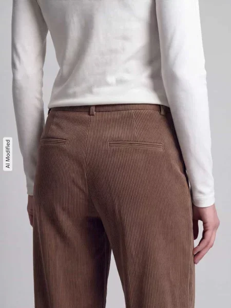 Spodnie sztruksowe o kroju relaxed fit boczne wpuszczane model ALEXIS' Cambio