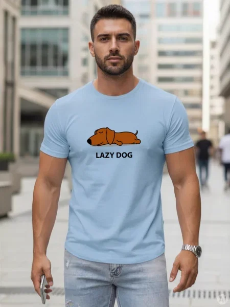 T-shirt z nadrukiem Dstreet błękitny