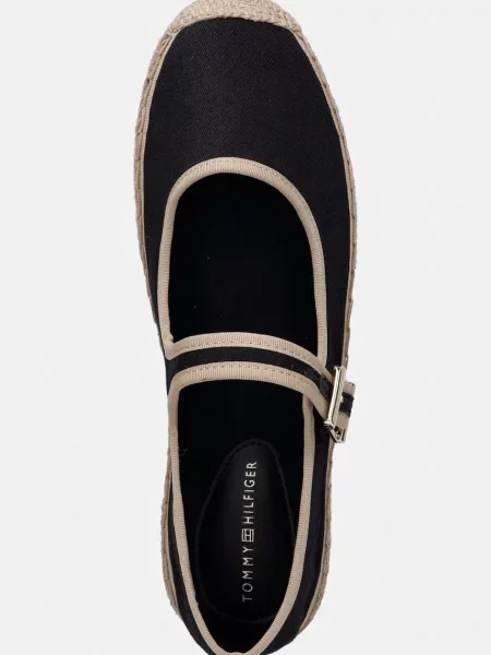 Tommy Hilfiger еспадрили дамски BUCKLE MARYJANE ESPADRILLE черно