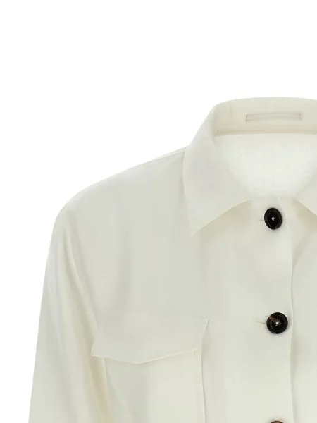 Lniana kurtka Tagliatore biała