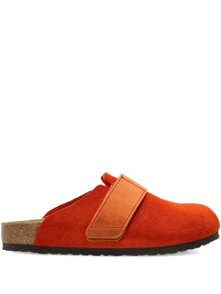 Papuci tip mules Birkenstock din piele cu bretele portocaliu