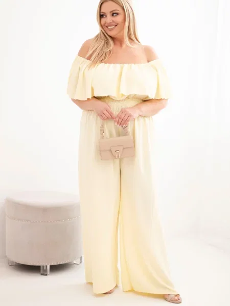 Salopetă Kesi Włoski cu volane galben