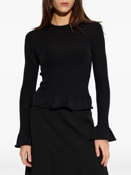 Pulover Jil Sander cu volane negru