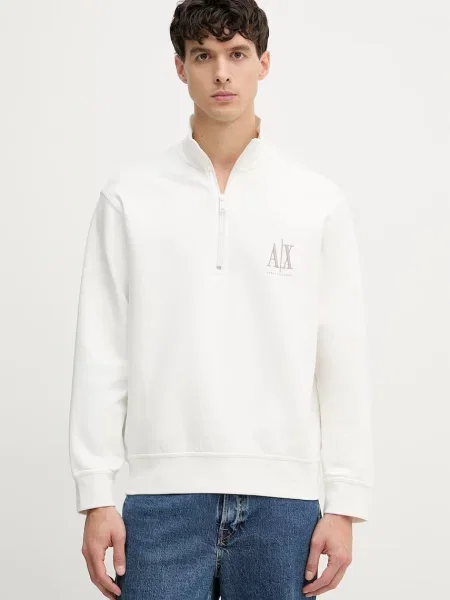Armani Exchange mikina s bavlnou béžová