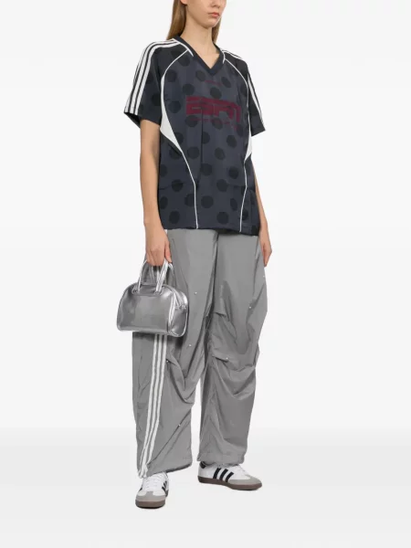 Fustă Adidas cu autograf cu buline cu decolteu în V albastru
