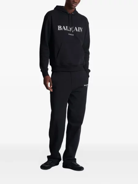 Hanorac cu glugă Balmain cu imagine negru