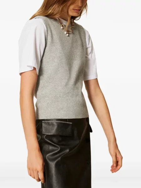 Pulover Twinset fără mâneci gri
