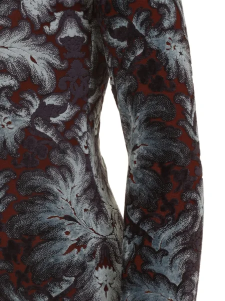 Rochie midi Etro cu model floral până la genunchi de costum albastru