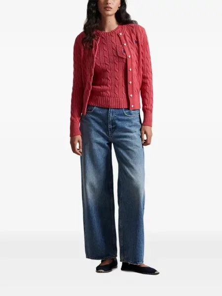 Vunena majica Polo Ralph Lauren s okruglim izrezom iznad koljena narančasta
