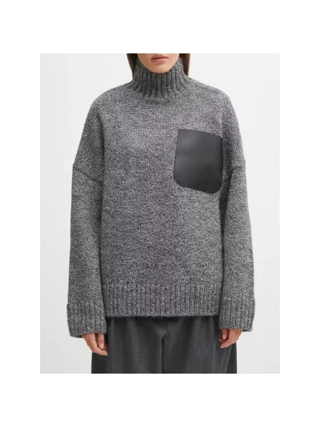 Sweter Jw Anderson skórzany szary