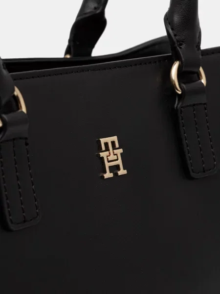 Tommy Hilfiger шопинг чанта дамска от имитация на кожа черно