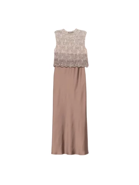 Sukienka maxi D.exterior brązowa