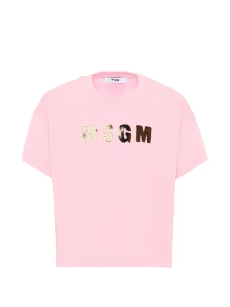 Koszulka dziecięca Msgm różowa