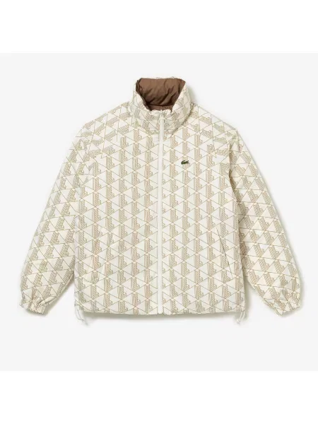 Lacoste Unisex Wodoodporna Dwustronna Kurtka brązowa