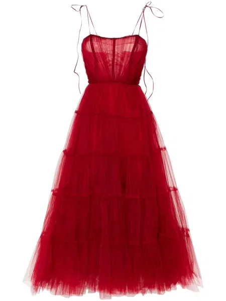 Rochie maxi Ana Radu din tul de costum roșu