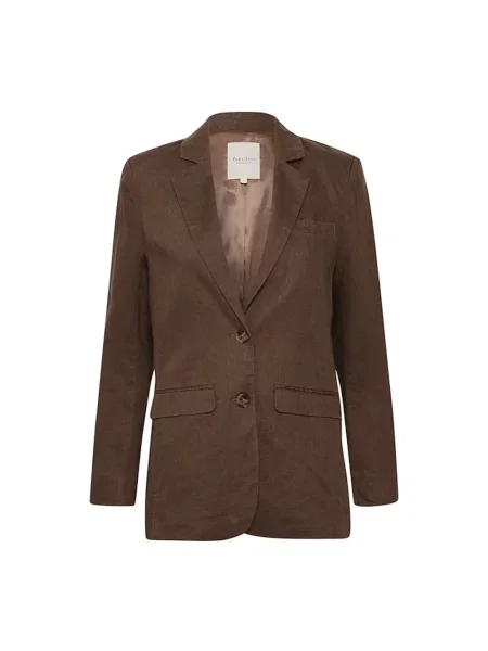 Lniana marynarka Part Two elegancka brązowa