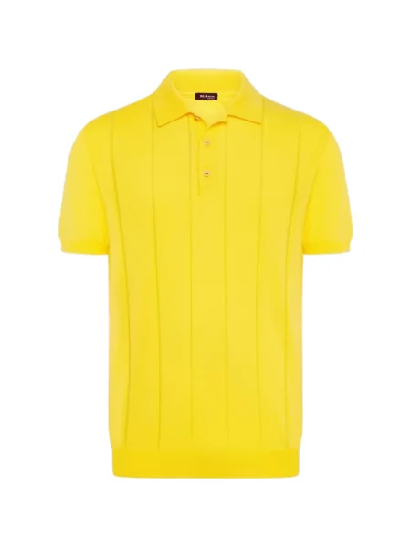 Tricou polo Kiton tricotate galben