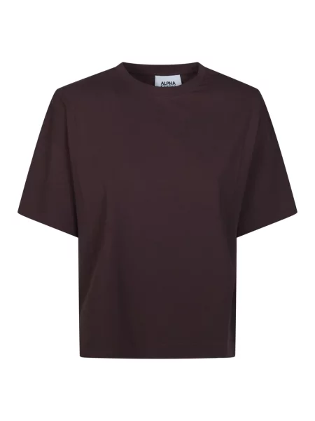 Koszulka Alpha Studio ze stretchu brązowa