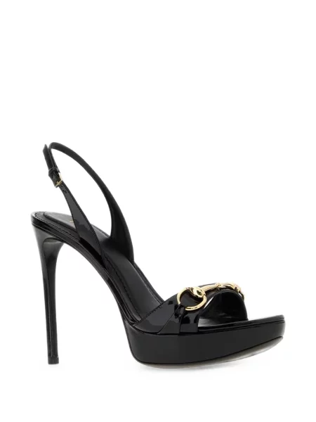Sandale Gucci din piele de lac negru