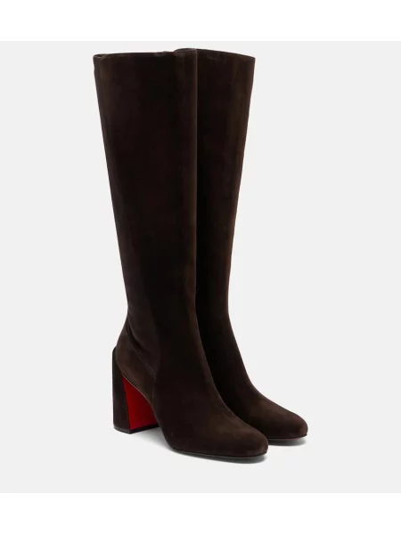 Cizme Christian Louboutin din piele de căprioară maro