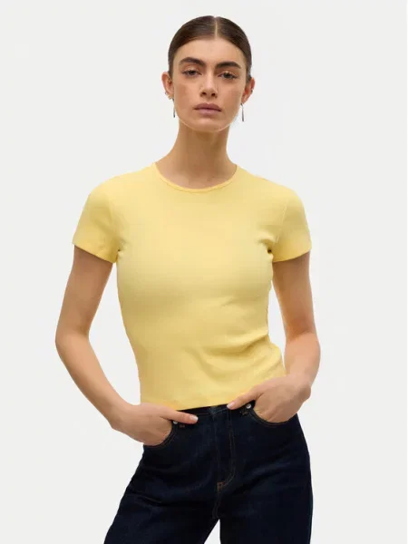 VERO MODA Majica VMCHLOE svetlo rumena