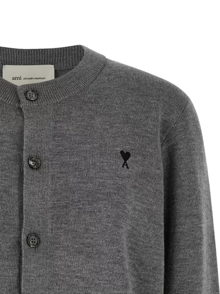 Cardigan Ami Paris de lână gri