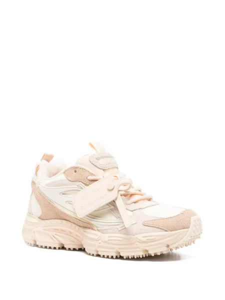 Sneakerși Off-white din piele de căprioară alb