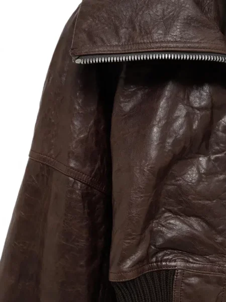 Decupat geanta de piele Rick Owens maro