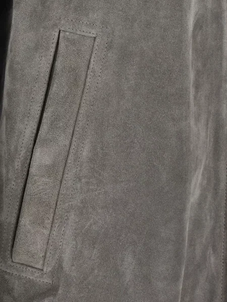 Geacă Rick Owens din piele de căprioară gri