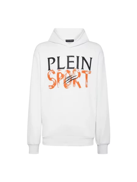 Bluza z kapturem Plein Sport z kapturem biała