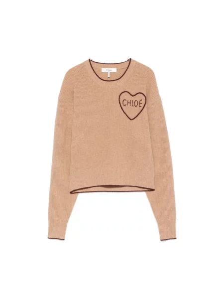 Dzianinowy sweter Chloe beżowy