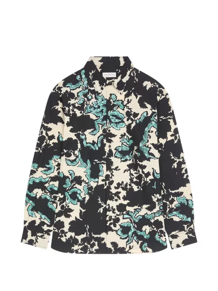 Cămașă Dries Van Noten cu broderie negru