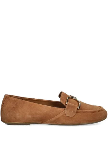 Pantofi loafer Geox din piele de căprioară cu cataramă maro