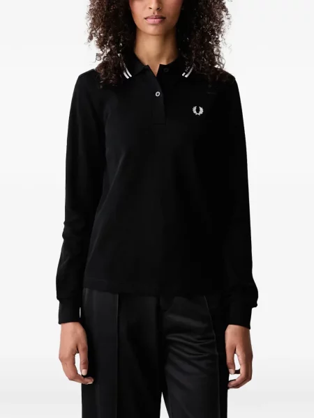 Lung tricou polo Fred Perry negru