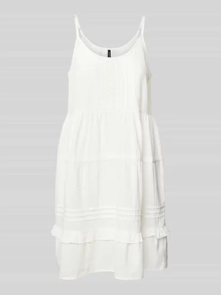Sukienka mini z regulowanymi cienkimi ramiączkami Model PRETTY' Vero Moda biała