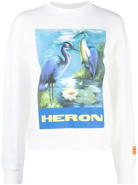 Hanorac Heron Preston cu imagine alb