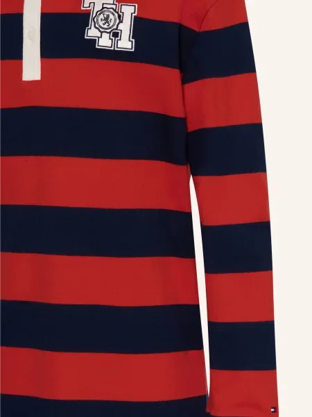 Tommy Hilfiger Sukienka Polo Z Jerseyu blau biała