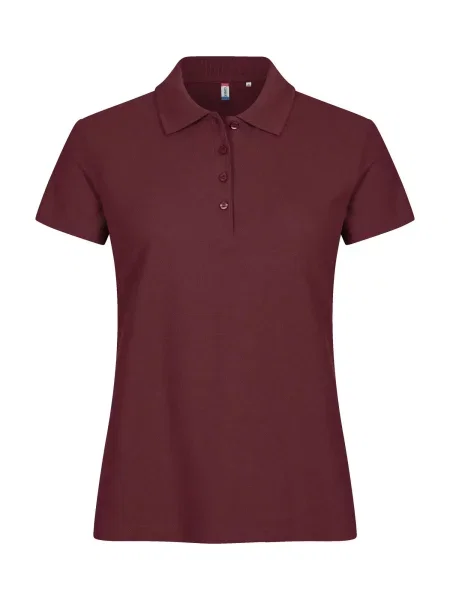 Clique Basic Polo z bawełny – burgund – burgundy czerwona