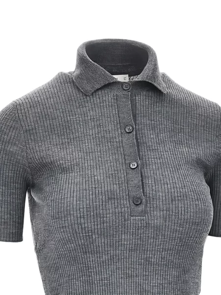 Scurt tricou polo Fendi gri