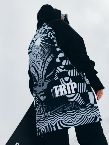 Bluza outdoorowa z kapturem DEEP TRIP Alien softshell czarna