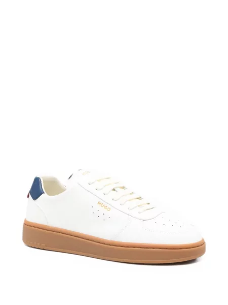 Bőr sneaker Boss nyomtatás fehér