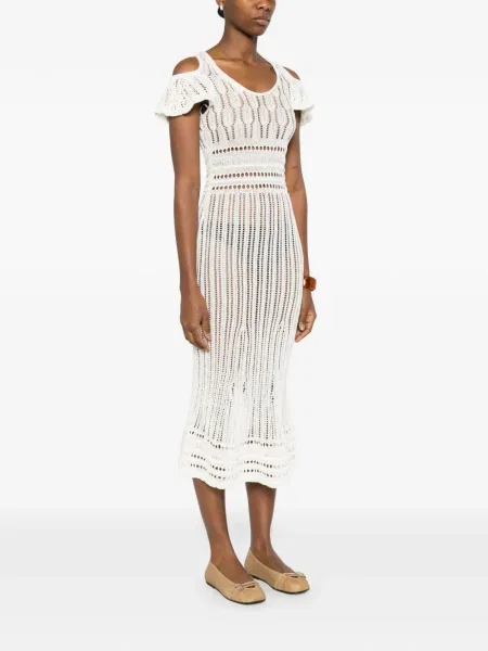 Croșetat rochie Jw Anderson cu volane de costum alb