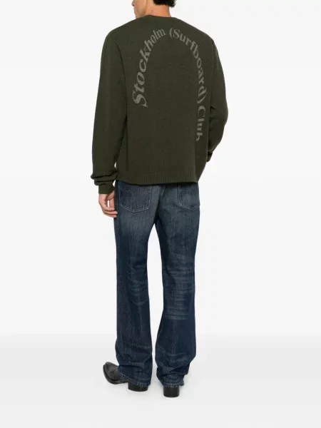 Pulover Stockholm Surfboard Club cu imagine verde