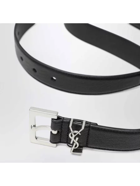 Pasek Saint Laurent skórzany z paskiem czarny