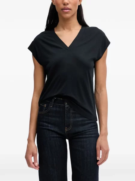 Tricou polo Marc O'polo cu decolteu în V negru